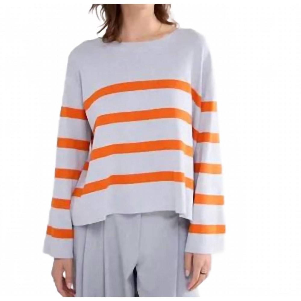 NEW SUMMUM striped viscose blend sweater in mist